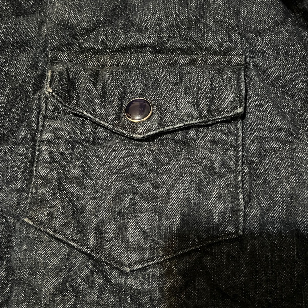 Cotton Ginny Dark Denim Quilted Shirt - Picture 6 of 12